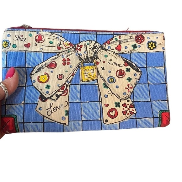 NWT Brighton Love Sparkle Tote Canvas Bag Tom Clancy Design Hearts Cat a… - Picture 12 of 14